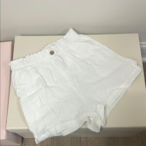 Love Notes High Waist White Shorts